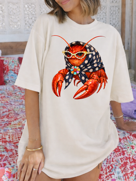 Crawfish with Glasses Cream Graphic Tee
