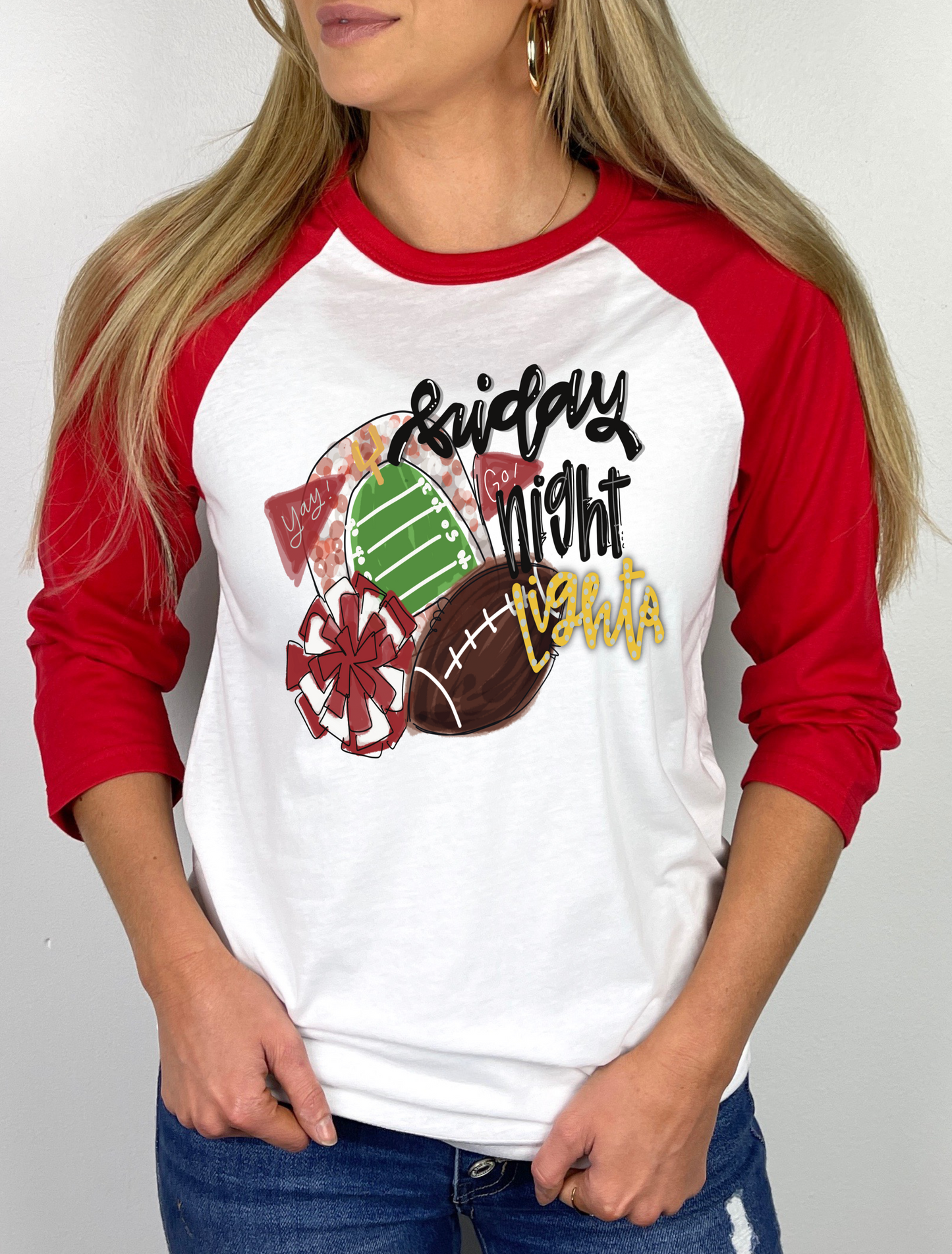 Friday Night Lights Football Mascot Raglan Graphic Tee