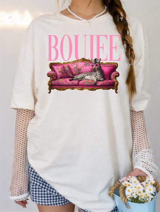Boujee Zebra Cream Graphic Tee