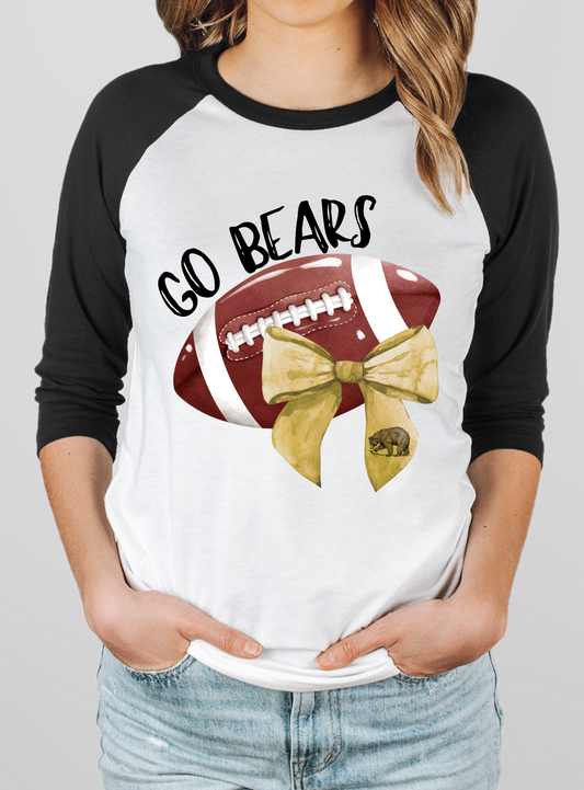 Go Bears Mascot Raglan Graphic Tee